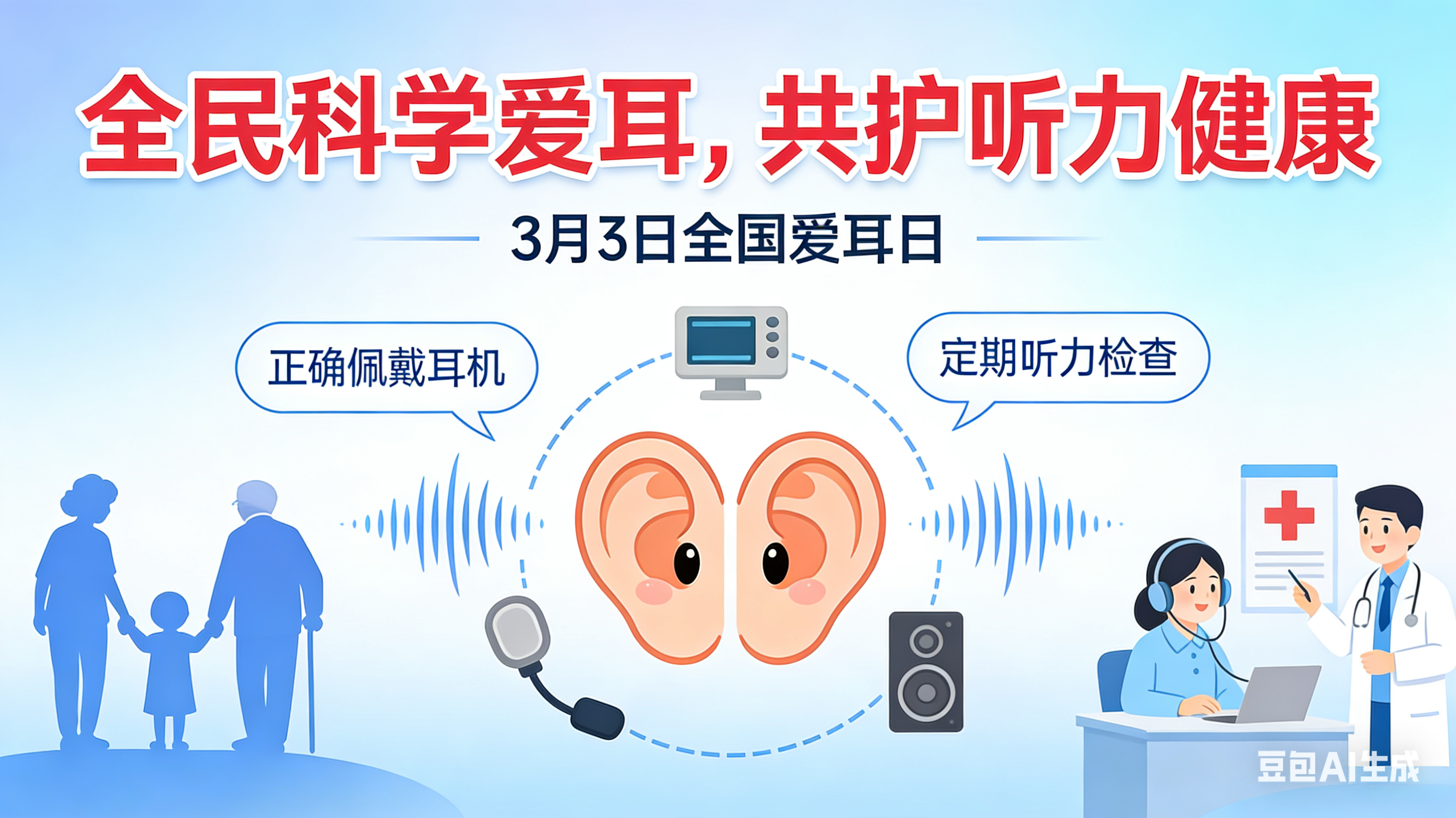 【全民科学爱耳，共护听力健康】3月3日-3月8日，我院开展免费耳部检查惠民活动